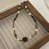Natural Beaded Stone Butterfly Necklace