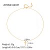 Stainless Steel Cross Shelf Necklace Natural Stone Clavicle Chain