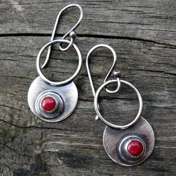 RETRO Geometric Circle Turquoise Earrings