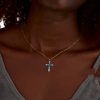 Hot Sale S925 Sterling Silver Necklace Women's High-grade Blue Zircon