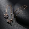 Cross Border Jewelry Personality Copper Micro Set Zircon Butterfly Ear Bone Clip Super Long Personality Tassel Ear Line Earrings