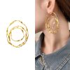 Style Exaggerated Big Circle Three-dimensional Twisted Personality Ear Studs Cold Style High Sense