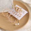 Vintage Diamond-Studded Pearl Earrings Set 9 Pairs