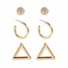 Mix And Match Simple Geometric C-shaped Half Hoop Earrings Set
