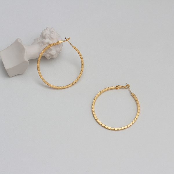 Women's Fashion Circle Alloy Matte Gold Earrings