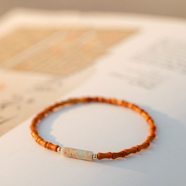 Women's Fine Olive Stone Shoushan Stone Bracelet