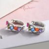18K Gold Zircon Vintage Circle Earrings Female Special Interest Light Luxury