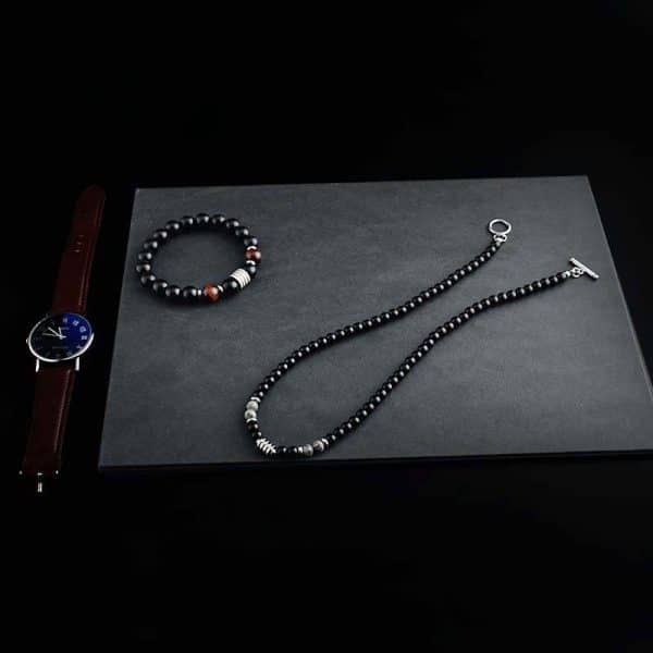 Men's Fashion Map Stone Necklace