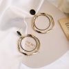 Women's Silver Needle Irregular Ring Circle Vintage Earrings