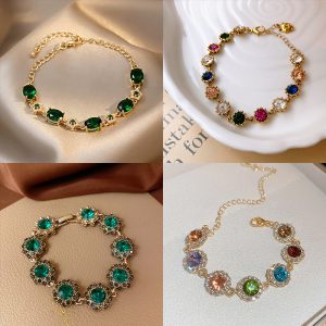 Zircon Micro Inlaid Bracelet Light Luxury Retro Temperament