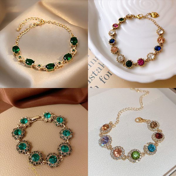 Zircon Micro Inlaid Bracelet Light Luxury Retro Temperament
