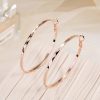 925 Sterling Silver Lace Laser Pattern Circle Earrings