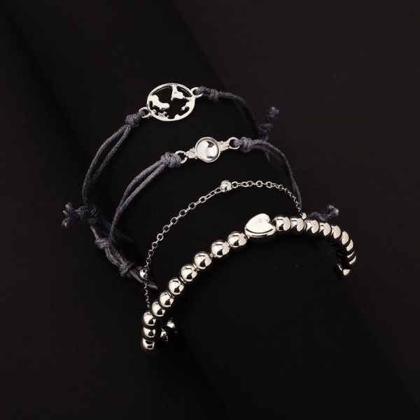 Map Opal Beads Peach Heart Chain Bracelet Four-piece Set
