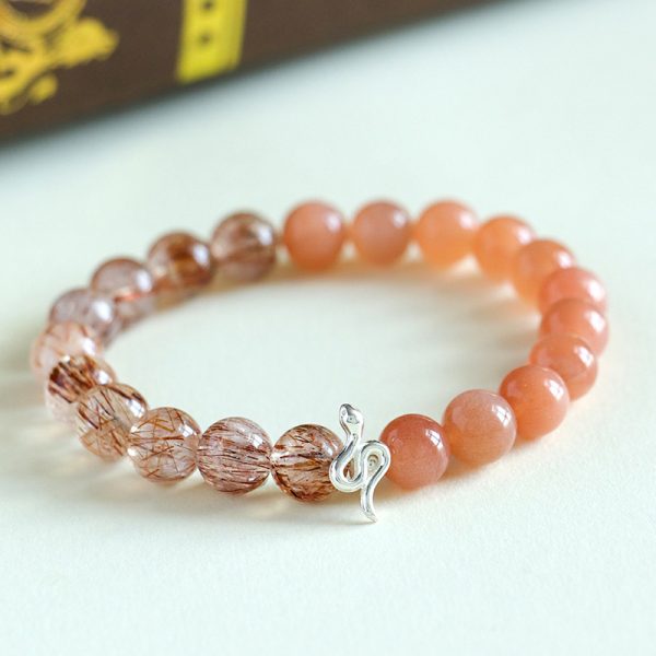 925 Silver Snake Beaded Couple Bracelet Female
