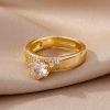 Female Creative Double-layer Cross Frame Ring