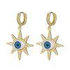 Personalized Blue Eye Color Preserving Bronze Micro Set Earrings