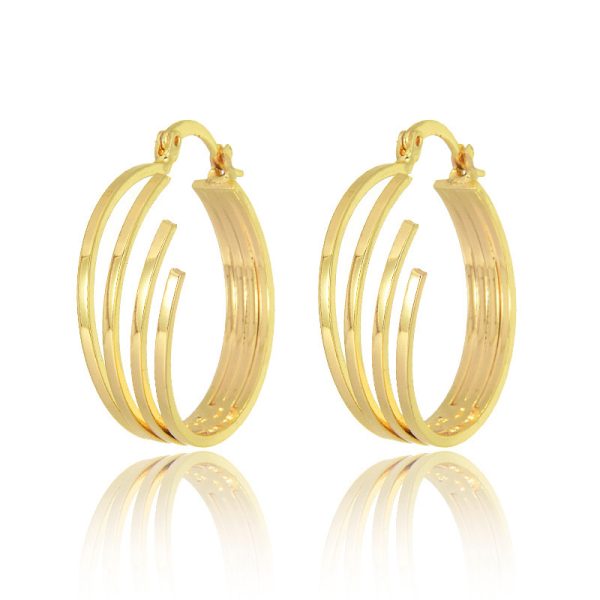 Non-fading Gold-plated Multi-layer Circle Wing Earrings