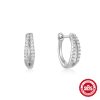 925 Sterling Silver Heart-shaped Diamond Earclip Earrings