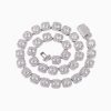 18K White Gold Plated Diamond Rock Sugar Necklace