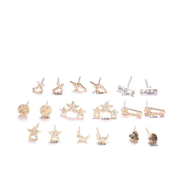 Fashion Simple Alloy Diamond Earring Set