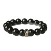 Black Stone Single Ring Bracelet For Men And Women