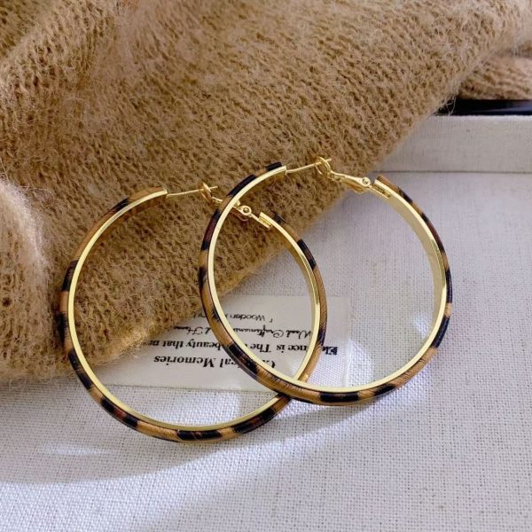 New High-grade Big Circle Autumn And Winter Exaggerated Maillard Earrings