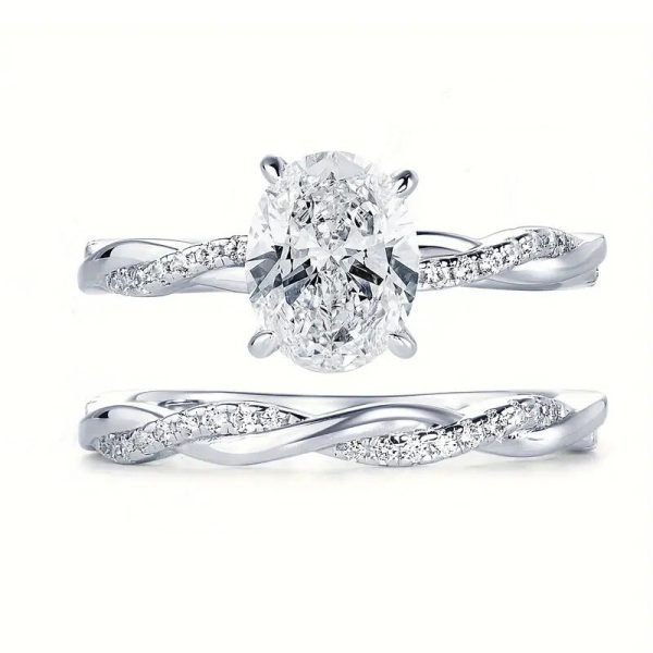 Classical Zircon Simple Ring Two-piece Wedding Dress
