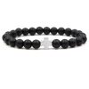 Agate Jewelry Tigereye Matte Stone Black Magnet Cross Bracelet