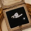 S925 Sterling Silver Inlaid Moissanite Starry Track Ring