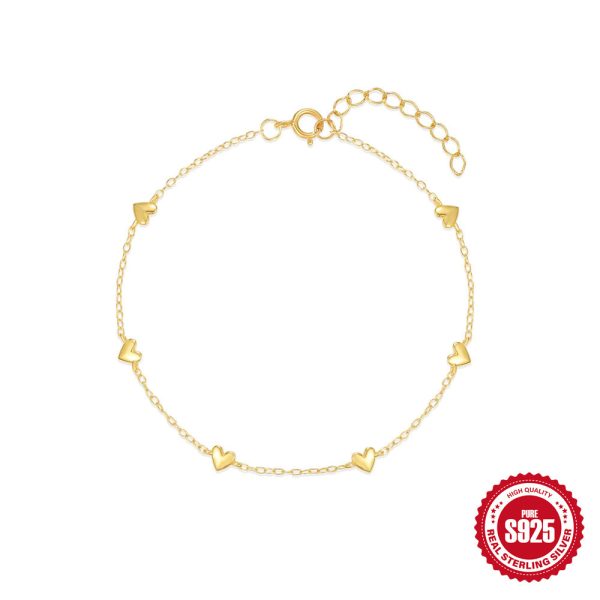 S925 Sterling Silver Minimalist INS Love Twin All-match Bracelet