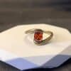 Brushed Diamond Colored Gems Zircon Ring Advanced Design Sense