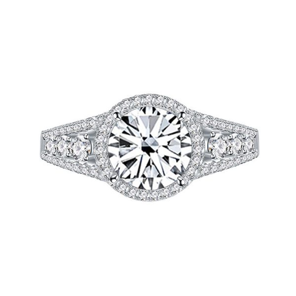 2CT Color Moissanite Ring Sterling Silver S925