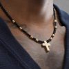 d9245ce1-f0cd-45c5-b787-03940c41a3af.jpg Men's Hip-hop Retro Black Agate Cross Necklace