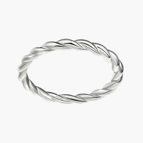 Simple Silver Jewlary Cross Twist Ring