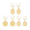 Set Of 3 Earrin Leaf Shape Earrings Coins Embossed