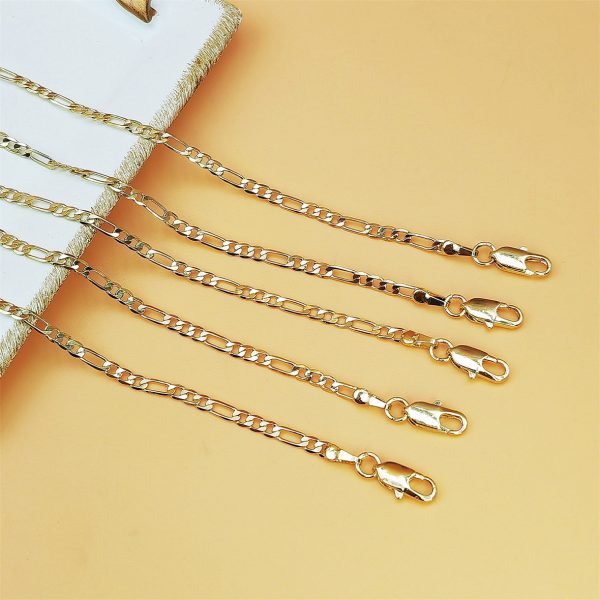 Copper Plating 18K Real Gold Simple NK Chain Fashion Bracelet