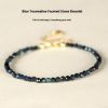 3mm Blue Tourmaline Cut Beaded Bracelet