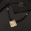 Fashionable All-match Simple Women's Metal Square Pendant