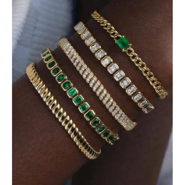 Geometric CZ Tennis Bracelet For Women Paved Different Shape