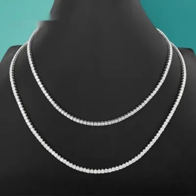 2 Mm925 Silver Inlay Women's Hip Hop Single Row Men's And Women's Tennis Chain