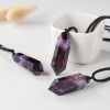 Natural Dream Amethyst Double Pointed Crystal Column Pendant Jewelry Power Stone