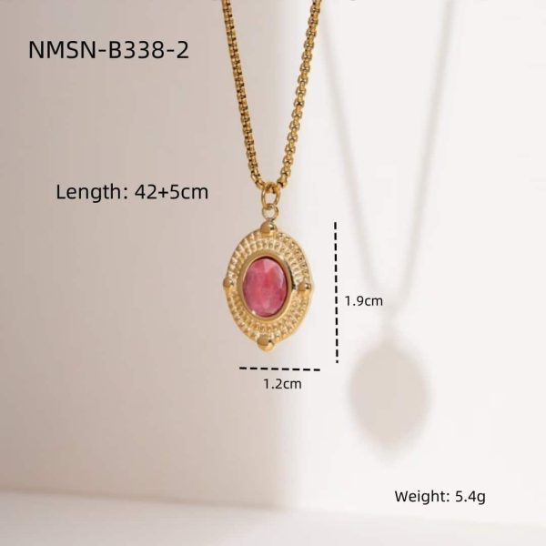 da06a5ae-4973-4278-958c-0119adbf62d5_trans.jpeg Rhodochrosite 18K Gold Titanium Steel Necklace Women's Fashion All-match High Sense