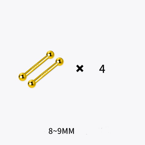 da570e7d-501a-4a0a-bbe4-9d40261717b1.jpg S999 Pure Silver Stud Earrings 4 Pairs Set Of Double-ended