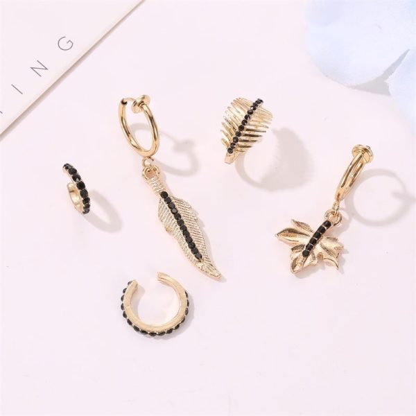 Jewelry Fashion 5-piece Set Of Earrings Trendy Leaves