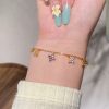 Summer Dopamine Zircon Four-leaf Clover Bracelet Female Korean Style Light Luxury High-grade Sentong Qin Net Red Student Flower Bracelet