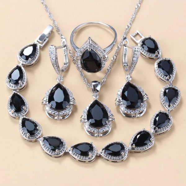 dad94347-ed44-49bc-9629-ec1a010af272.jpg Gem-inlaid Pendant Earrings Necklace And Four-piece Ring Set Pack