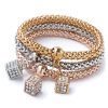 Diamond-embedded Love Pendant Bracelet For Women