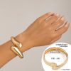 Women's Exaggerated Large Water Drop Metal Glossy Surface Mirror Open-ended Bracelet