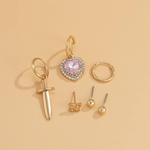 Retro Temperament Micro-set Rhinestone Love Cross Earrings