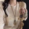 Retro Ethnic Style Tassel Long Pendant Necklace